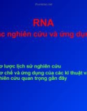 RNA các nghiên cứu và ứng dụng