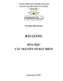 Bài giảng Hóa học các nguyên tố đất hiếm: Phần 1 - ĐH Phạm Văn Đồng