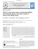 Effects of anti-coloring agents on blackening inhibition and maintaining physical and chemical quality of fresh-cut okra during storage