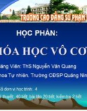 Bài giảng Hóa học vô cơ - Bài 1: Khái quát chung