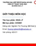 Bài giảng Hóa lý: Chương 1 - Nghiêm Thị Thương