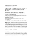 Evaluation of the hydrophobic and barrier properties of the polyurethane coatings covered by stearic acid thin layer