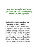 Các công đoạn cần thiết trong qui trình sản xuất vaccine phòng cúm H5N1 cho người (tt)