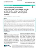 Sequence-based prediction of physicochemical interactions at protein functional sites using a function-andinteraction-annotated domain profile database