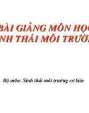 BÀI GIẢNG: SINH THÁI HỌC ĐÔ THỊ