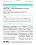 Computational studies of 2-(4-oxo-3-phenylthiazolidin-2-ylidene) malononitrile