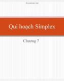 Bài giảng Quy hoạch thực nghiệm – Chương 7: Qui hoạch Simplex