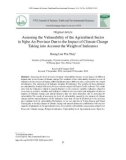 Đánh giá mức độ tổn thương của ngành nông nghiệp tỉnh Nghệ An do tác động của biến đổi khí hậu có tính đến trọng số của các chỉ thị