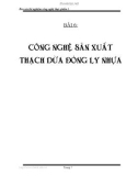 Thí nghiệm công nghệ thực phẩm 1 - BÀI 6: THẠCH DỪA ĐÓNG LY NHỰA