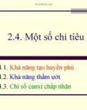 Chất hoạt động bề mặt - Một số chỉ tiêu khác