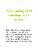 Tính chống chịu của thực vật Stress