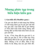 Nhưng phức tạp trong biểu hiện kiểu gen