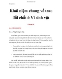 Vi sinh vật - Khái niệm chung về trao đổi chất ở Vi sinh vật