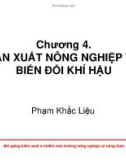 Bài giảng Kiểm soát ô nhiễm môi trường nông nghiệp và nông thôn: Chương 4 - Phạm Khắc Liệu