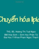 Bài giảng Chuyển hóa lipid - ThS. BS. Hoàng Thị Tuệ Ngọc