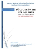 Đề cương ôn thi hết học phần: Kiểm nghiệm thú sản