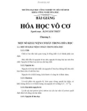 Bài giảng Hóa học vô cơ - Đặng Kim Triết