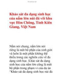 Khảo sát đa dạng sinh học của nấm lớn núi đá vôi khu vực Hòn Chông, Tỉnh Kiên Giang, Việt Nam