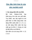 Các đặc tính hóa lý của các nucleic acid