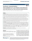 Synthesis, characterization and evaluation of 1,3,5‑triazine aminobenzoic acid derivatives for their antimicrobial activity