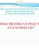 Bài giảng Sự sinh trưởng và phát triển của vi sinh vật - GV.ThS. Lê Kim Phượng