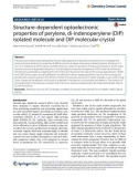 Structure-dependent optoelectronic properties of perylene, di-indenoperylene (DIP) isolated molecule and DIP molecular crystal