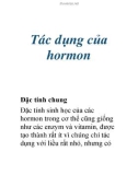 Tác dụng của hormon