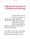 Light gets the message out - Thông lưu nhờ ánh sáng