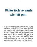 Phân tích so sánh các hệ gen