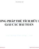 Bài giảng Phương pháp thể tích hữu hạn giải các bài toán