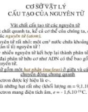 Giáo trình cơ sở lý sinh - Phần II cơ sở vật lý cấu tạo nguyên tử