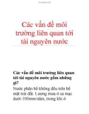 Các vấn đề môi trường liên quan tới tài nguyên nước