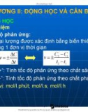 Bài giảng Hóa học đại cương: Chương 2 - Động học và cân bằng