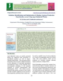 Isolation, identification and optimization of alkaline amylase production from bacillus cereus using Agro-industrial wastes