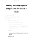 Vi sinh vật - Phương pháp thực nghiệm dùng để định tên các loài vi khuẩn