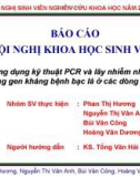 Đề tài: 'Ứng dụng kỹ thuật PCR và lây nhiễm nhân tạo kiểm chứng gen kháng bệnh bạc lá ở các dòng đẳng gen'