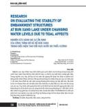 Research on evaluating the stability of embankment structures at Bun Xang Lake under changing water levels due to tidal affects