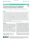 Chemical constituents and coagulation activity of Syringa oblata Lindl flowers