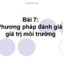 Phương pháp đánh giá giá trị môi trường