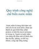 Quy trình công nghệ chế biến nước mắm