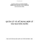 Giáo trình Quản lý và sử dụng hợp lý tài nguyên nước: Phần 1 - PGS.TS. Hoàng Hưng