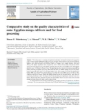 Comparative study on the quality characteristics of some Egyptian mango cultivars used for food processing