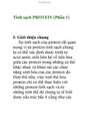 Tinh sạch PROTEIN (Phần 1)