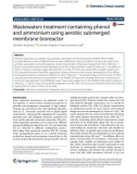 Wastewaters treatment containing phenol and ammonium using aerobic submerged membrane bioreactor