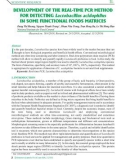 Development of the real-time PCR method for detecting Lactobacillus acidophilus in some functional foods matrices