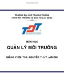 Bài giảng: Quản lý môi trường (ThS. Nguyễn Thúy Lan Chi)