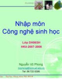 Bài giảng Nhập môn công nghệ sinh học