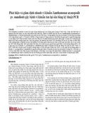 Phát hiện và giám định nhanh vi khuẩn Xanthomonas axonopodis pv. manihotis gây bệnh vi khuẩn tàn lụi sắn bằng kỹ thuật PCR