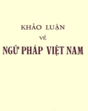 Sơ lược khảo luận ngữ pháp Việt Nam: Phần 1