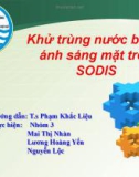 Bài thuyết trình Khử trùng nước bằng ánh sáng mặt trời SODIS